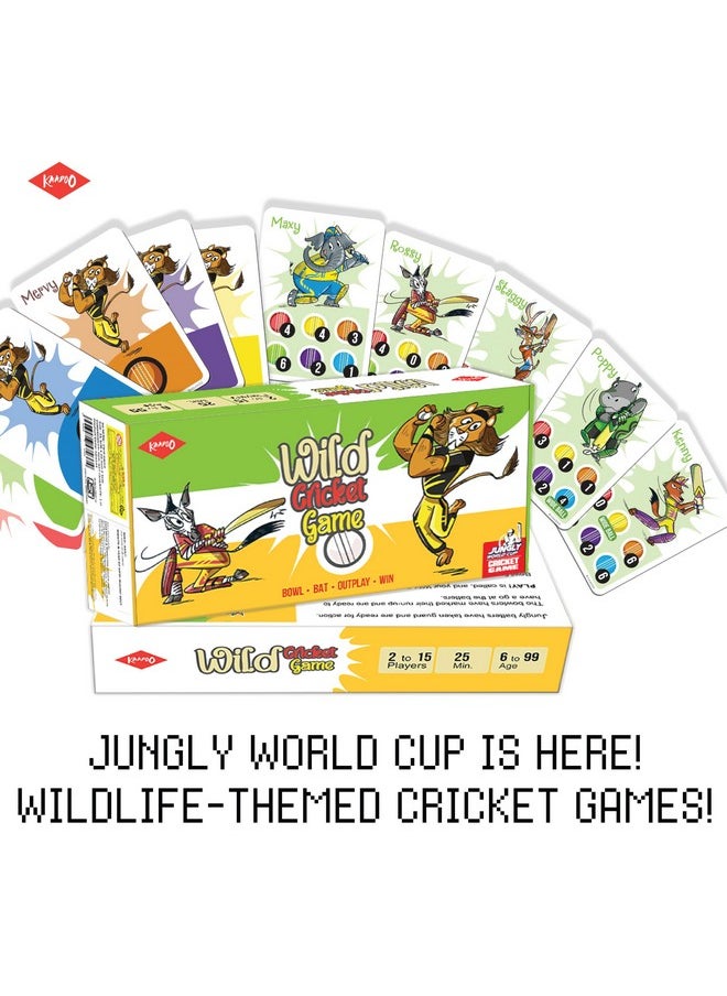 Jungly Wild Cricket Card Game - Wildlife-Themed Cricket Fun For Kids 6+, Teens, And Adults - Made In India (2-4 Players) - Perfect For Birthdays, Returns, And Corporate Gifting