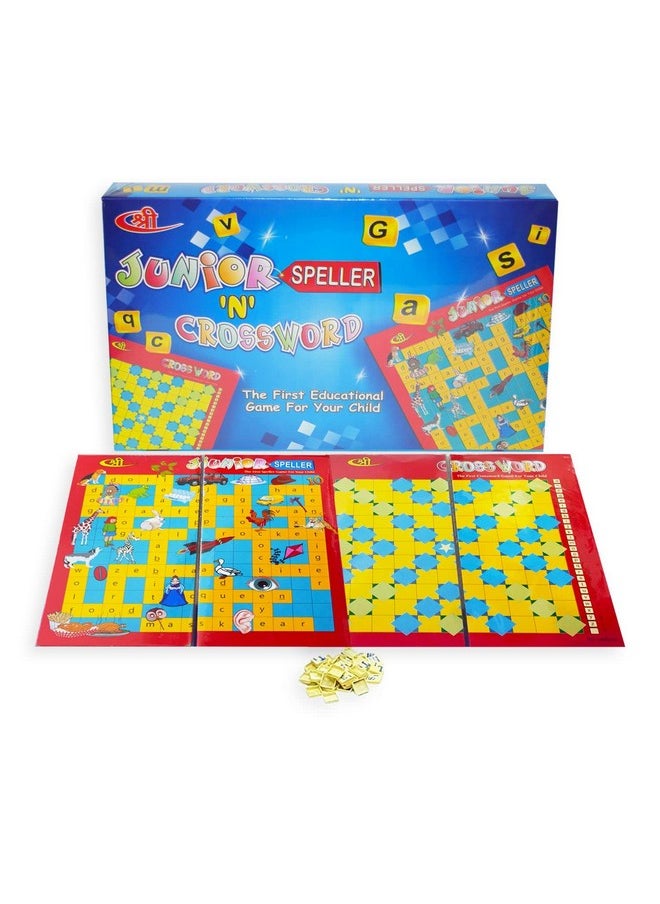 Junior Speller Crossword Board Game | Mind Developing, Vocabulary, Learning, Word Building Game For Kids & Family | English Spelling Crossword Puzzle Game