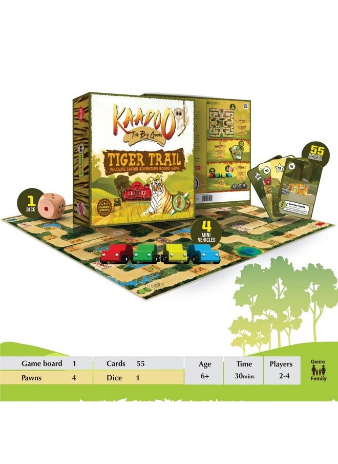 Classic Board Game - Discover Tigers Of Central India - Knowledge-Building Educational Adventure Safari Board Game For Kids 6+ & Family. Proudly Made In India (2-4 Players)