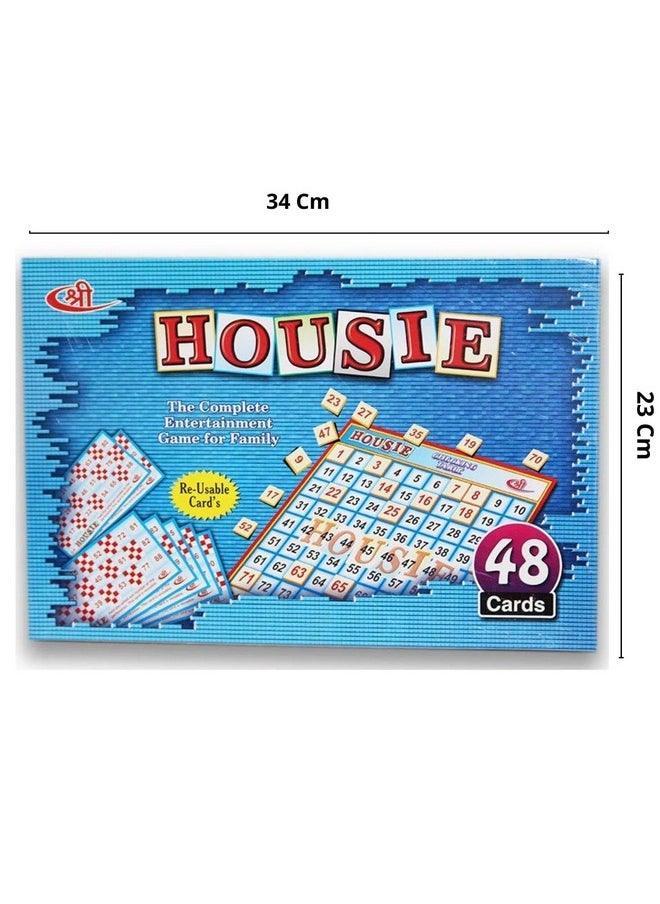 Tambola Game Set | Housie Deluxe Board Game With 48 Reusable Cards And Tiles | A Complete Family Entertainment Game For All - Age 6 Years And Above