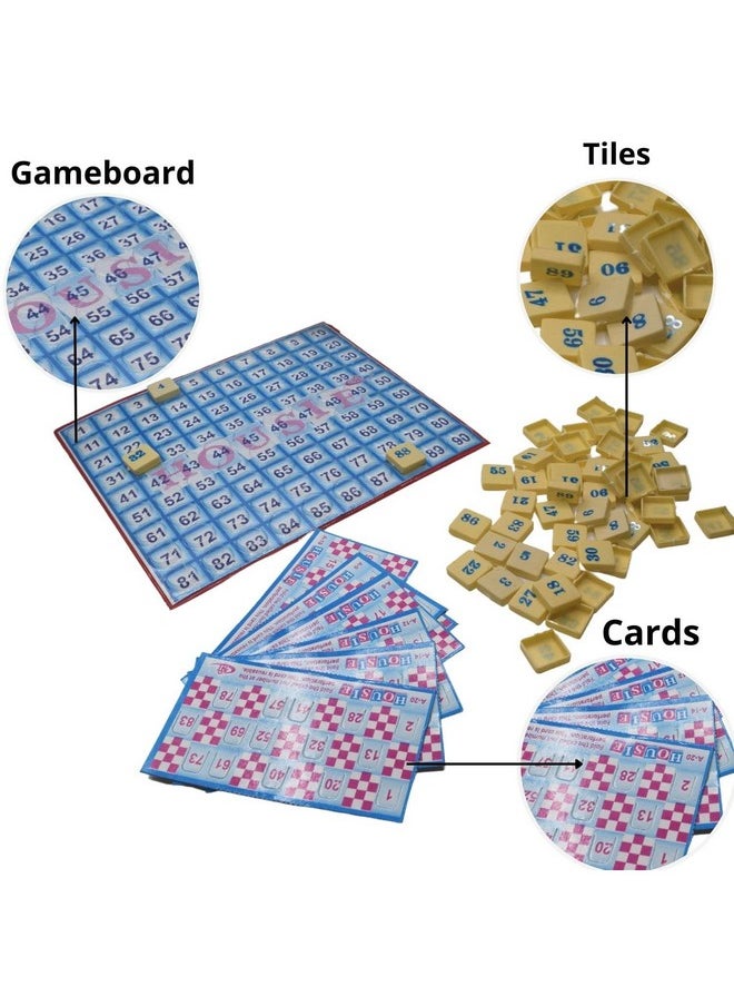 Tambola Game Set | Housie Deluxe Board Game With 48 Reusable Cards And Tiles | A Complete Family Entertainment Game For All - Age 6 Years And Above