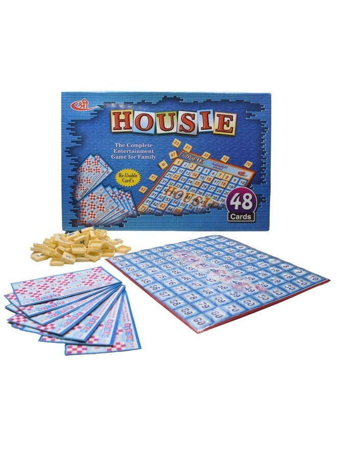 Tambola Game Set | Housie Deluxe Board Game With 48 Reusable Cards And Tiles | A Complete Family Entertainment Game For All - Age 6 Years And Above
