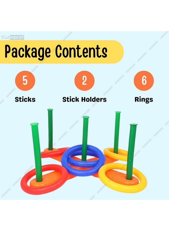 13 Pc Ring Toss Game | Indoor/Outdoor Family Fun Ring Target Game | Activity For Kids
