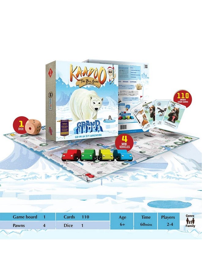 -Premium Board Game-Grand Tundra-Journey Into The Icy Arctic Circle-Educational Adventure Safari Game For Kids 6+ & Family-Made In India(2-4 Players)