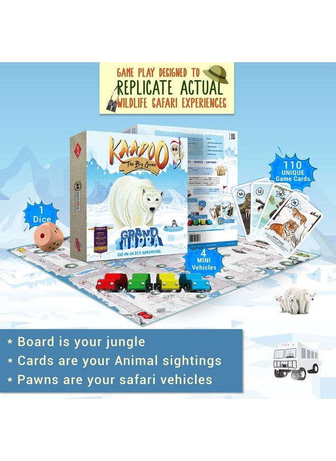 -Premium Board Game-Grand Tundra-Journey Into The Icy Arctic Circle-Educational Adventure Safari Game For Kids 6+ & Family-Made In India(2-4 Players)