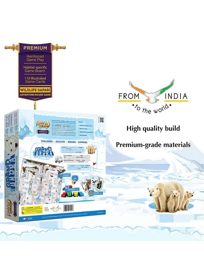 -Premium Board Game-Grand Tundra-Journey Into The Icy Arctic Circle-Educational Adventure Safari Game For Kids 6+ & Family-Made In India(2-4 Players)