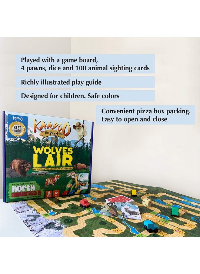 Wolve'S Lair-Explore North America-Wildlife Safari Adventure-Educational Family Fun Board Game For 6+ Year Olds-Made In India (2-4 Players)