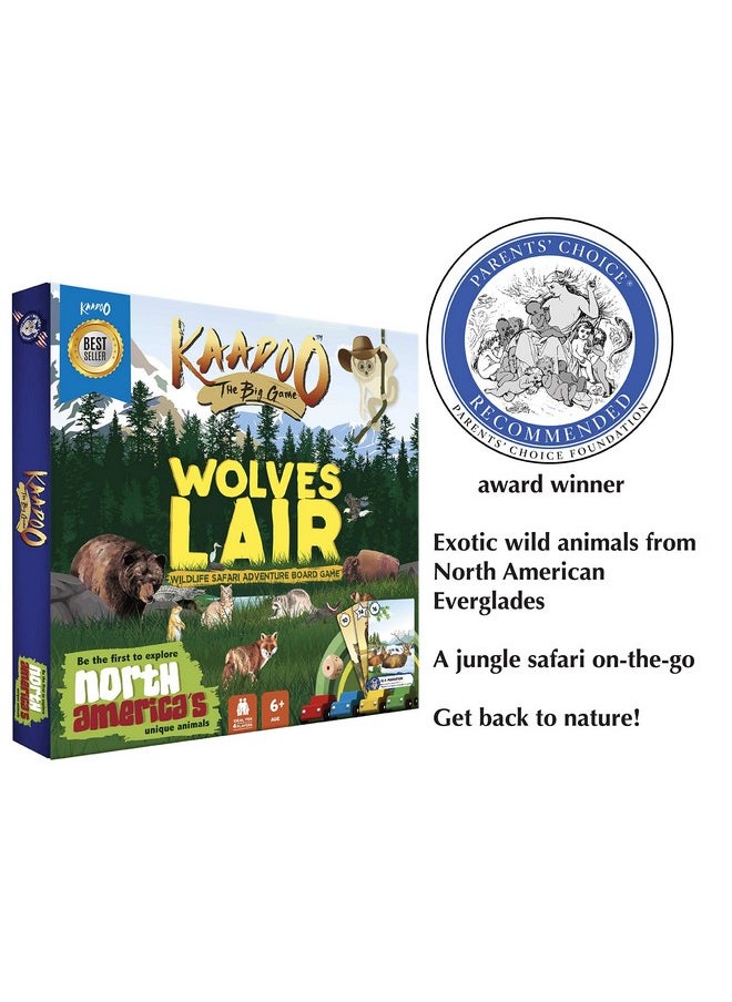 Wolve'S Lair-Explore North America-Wildlife Safari Adventure-Educational Family Fun Board Game For 6+ Year Olds-Made In India (2-4 Players)