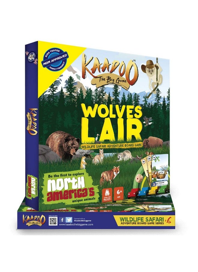 Wolve'S Lair-Explore North America-Wildlife Safari Adventure-Educational Family Fun Board Game For 6+ Year Olds-Made In India (2-4 Players)