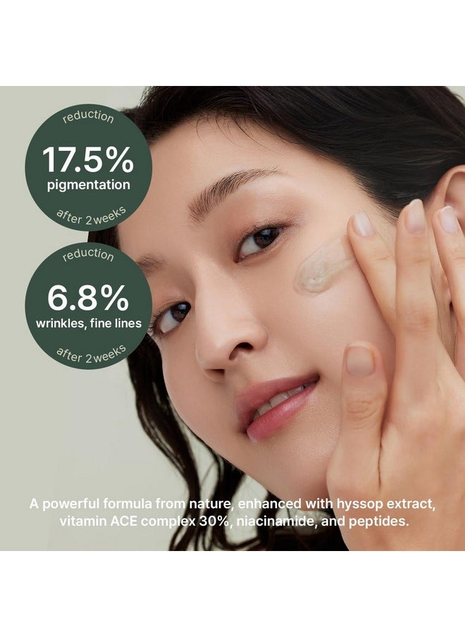 Glow Hyssop Overnight Face Mask Serum - Hydrating & Anti-Aging Serum For Younger Looking Korean Glass Skin, 30% Vitamin A, C, E, 10% Niacinamide, Peptide