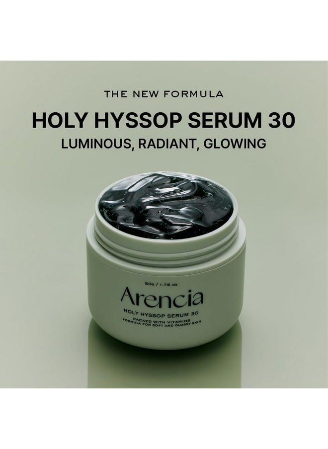 Glow Hyssop Overnight Face Mask Serum - Hydrating & Anti-Aging Serum For Younger Looking Korean Glass Skin, 30% Vitamin A, C, E, 10% Niacinamide, Peptide
