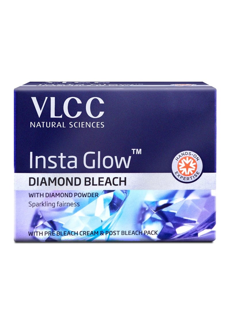 VLCC Insta Glow Diamond Bleach - 402g | With Diamond Powder For Sparkling Fairness | Skin Brightening Bleach | Minimizes Dark Spots, Reduces Facial Hair Visibility.