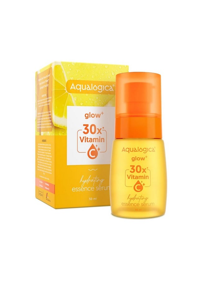 Glow+ 30X* Vitamin C Hydrating Essence Serum- 50Ml | Brightens Skin I Power Of 30X* Vitamin C I Lightweight & Non-Sticky | For Men And Women