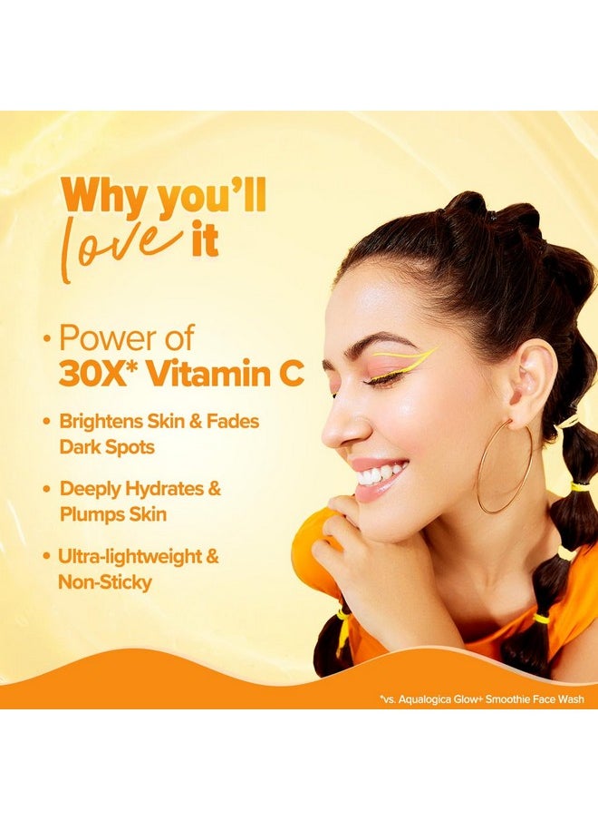 Glow+ 30X* Vitamin C Hydrating Essence Serum- 50Ml | Brightens Skin I Power Of 30X* Vitamin C I Lightweight & Non-Sticky | For Men And Women