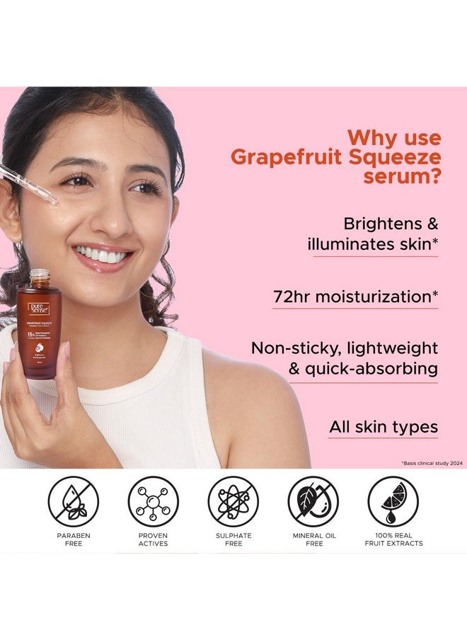 15% Niacinamide, Vitamin C, Glutathione Radiant Face Serum With Grapefruit For Men And Women 28Ml