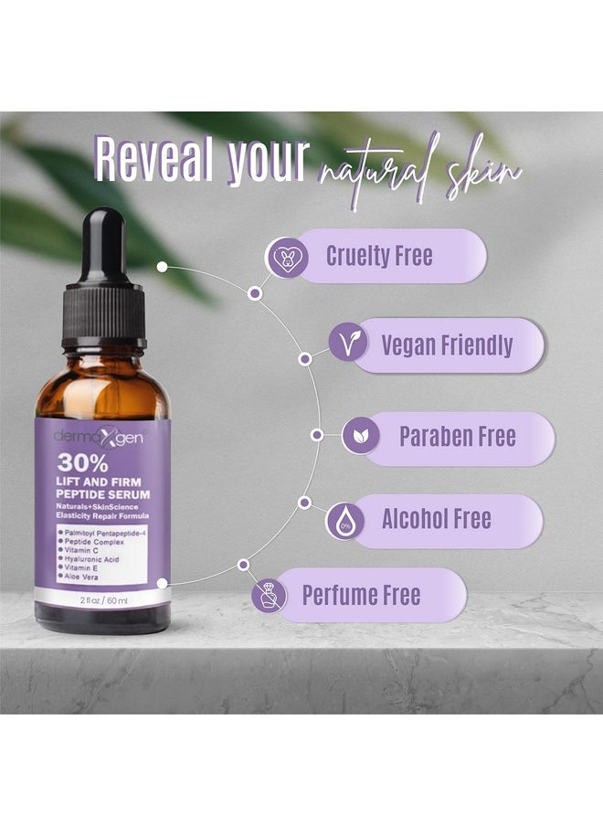 Lift And Firm - 30% Peptide Serum, Matrixyl 3000, Vitamin C & E + Hyaluronic Acid + Aloe Vera, Lifts, Firms & Tightens Skin + Pure Organic Anti-Aging Serum (2 Fl Oz)