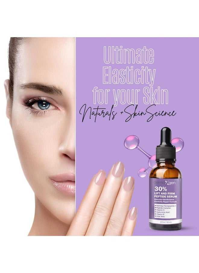 Lift And Firm - 30% Peptide Serum, Matrixyl 3000, Vitamin C & E + Hyaluronic Acid + Aloe Vera, Lifts, Firms & Tightens Skin + Pure Organic Anti-Aging Serum (2 Fl Oz)