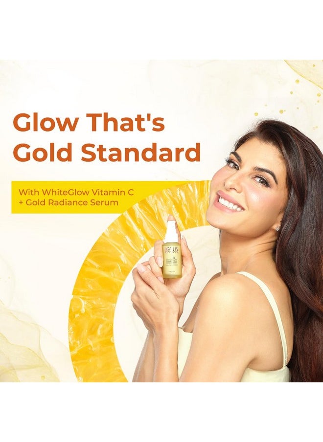 Whiteglow Vitamin C And Gold Radiance Face Serum | Reduces Dark Spots | Enriched With Vitamin C & Gold | | 100X More Vitamin C | Smoothens Skin | Boosts Radiance | Paraben-Free | 30Ml