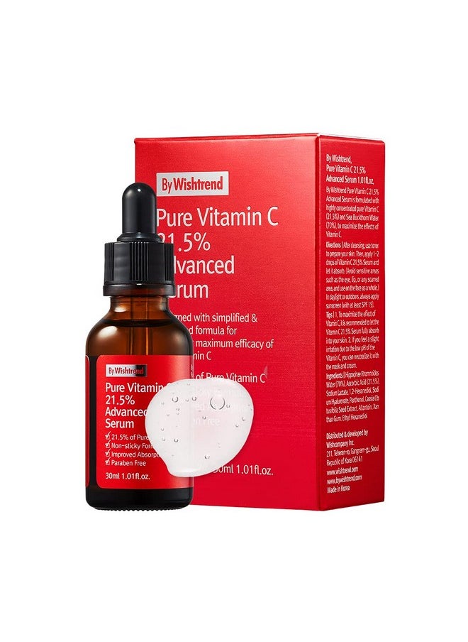 Pure Vitamin C 21.5% Advanced Serum - Potent Brightening Face Serum | Pure Vitamin C, Vitamin Tree Water, Hyaluronic Acid, Centella Asiatica | Fades Dark Spots, Reduces Wrinkles, 30Ml