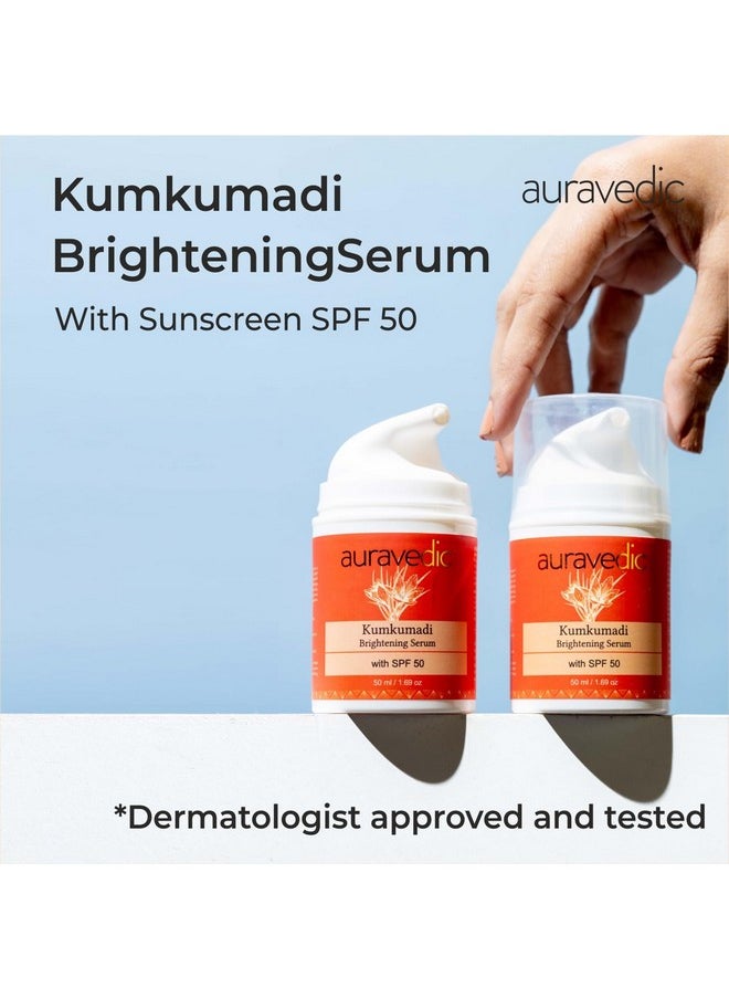 Kumkumadi Sunscreen Spf 50 Kumkumadi Face Serum With Kumkumadi Tailam Brightening Serum Kumkumadi Face Oil For Glowing Skin I Saffron, Vitamin C I 50Ml