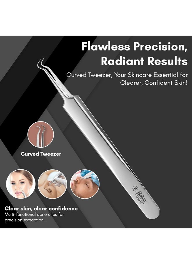 Stainless Steel Anti-Slid Handle Blackhead Remover Tools Kit With Case, Pack Of 5 (Silver)