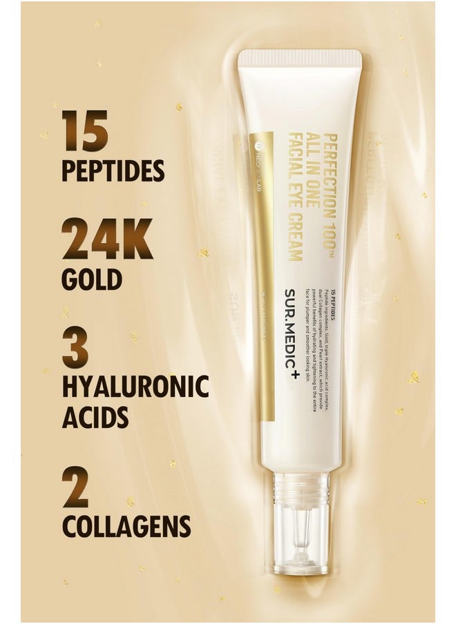 24K Gold Perfection All In One Cream For Face & Eye With Hyaluronic Acid, Panthenol And 24 Gold 1.18 Oz