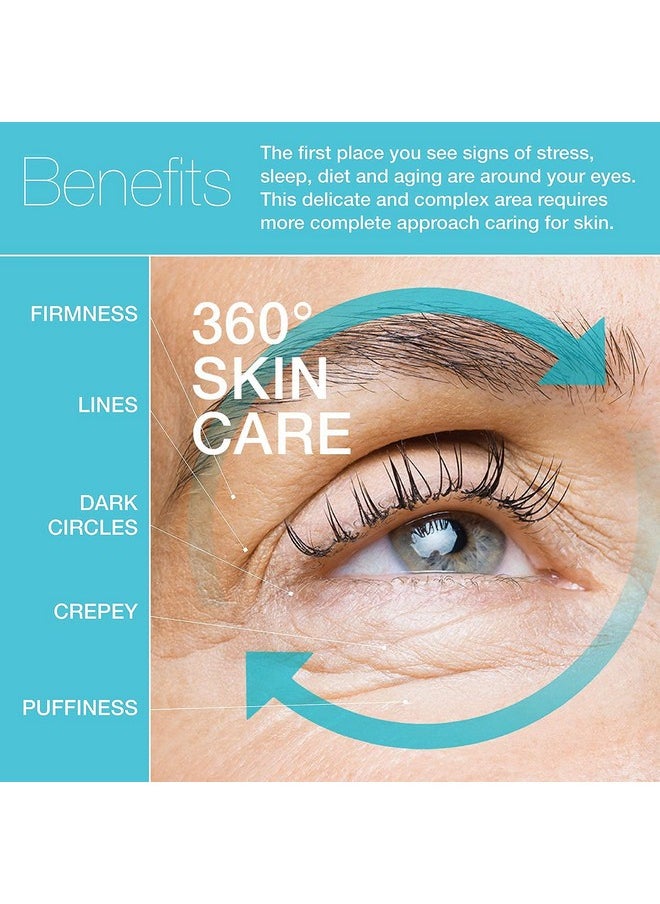 Md Complete Total Eye Treatment | Anti-Aging Hydrating Skin Renewal Eye Treatment | With Peptides, Vitamins C & E And Hyaluronic Acid For Wrinkles, Fine Lines And Crows Feet 0.5 Fl Oz