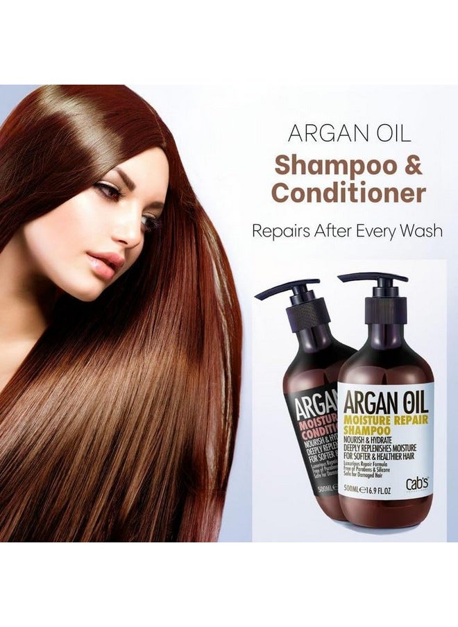 Argan Oil Shampoo And Conditioner Set For Women And Men - Best Gift For Damaged, Thinning Hair, Curly Or Frizzy Hair - Paraben Free 2 X 16.9 Fl Oz