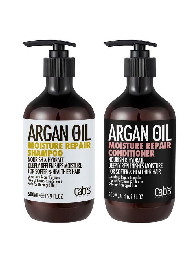 Argan Oil Shampoo And Conditioner Set For Women And Men - Best Gift For Damaged, Thinning Hair, Curly Or Frizzy Hair - Paraben Free 2 X 16.9 Fl Oz