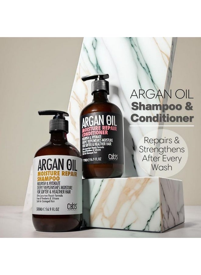 Argan Oil Shampoo And Conditioner Set For Women And Men - Best Gift For Damaged, Thinning Hair, Curly Or Frizzy Hair - Paraben Free 2 X 16.9 Fl Oz