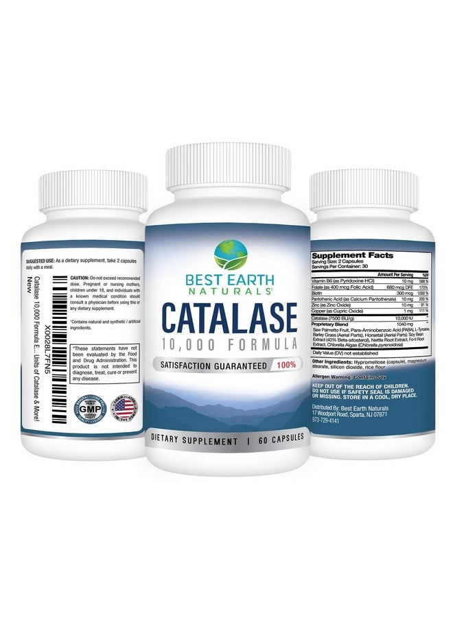 Catalase Formula Starter Kit With 60 Capsules Of Catalase 10,000 Supplement, Catalase Shampoo 8 Oz. And Catalase Conditioner 8 Oz.