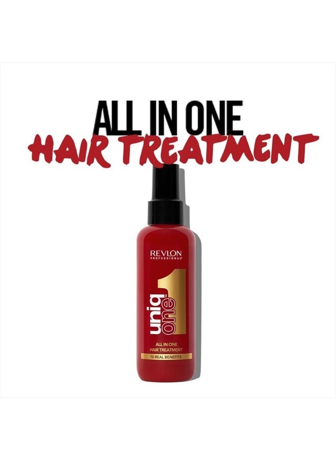UniqOne Hair Treatment Classic Duo Pack, Spray Treatment for More Volume, Smoothness & Better Combability, Hair Care without Rinsing, Helps Prevent Split Ends, 2 x 150 ml
