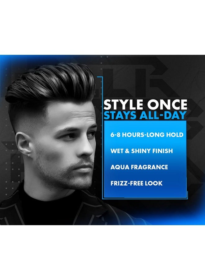 Aqua Hair Wax | Alpha Edition 2-In-1 Men Hair Styling Wax | Strong Hold Wet Look & Shiny Finish All Day (260 Ml)