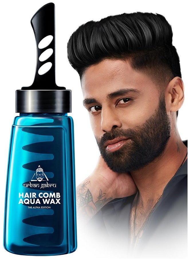 Aqua Hair Wax | Alpha Edition 2-In-1 Men Hair Styling Wax | Strong Hold Wet Look & Shiny Finish All Day (260 Ml)