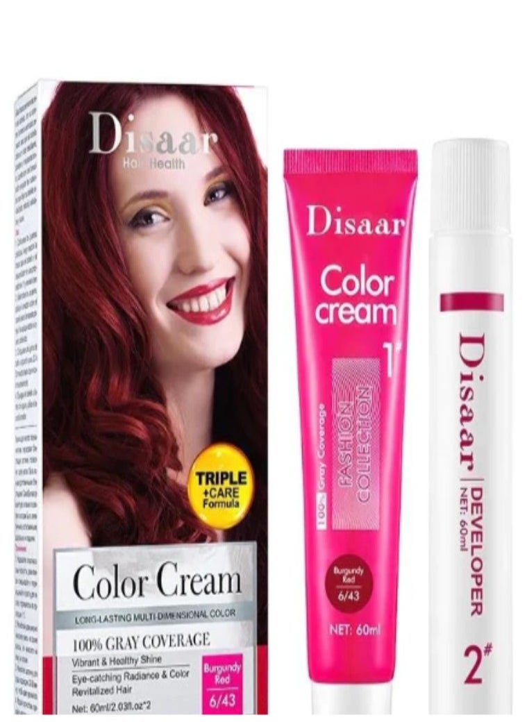 Disaar Color Cream Burgundy Red 6/43  60 ml