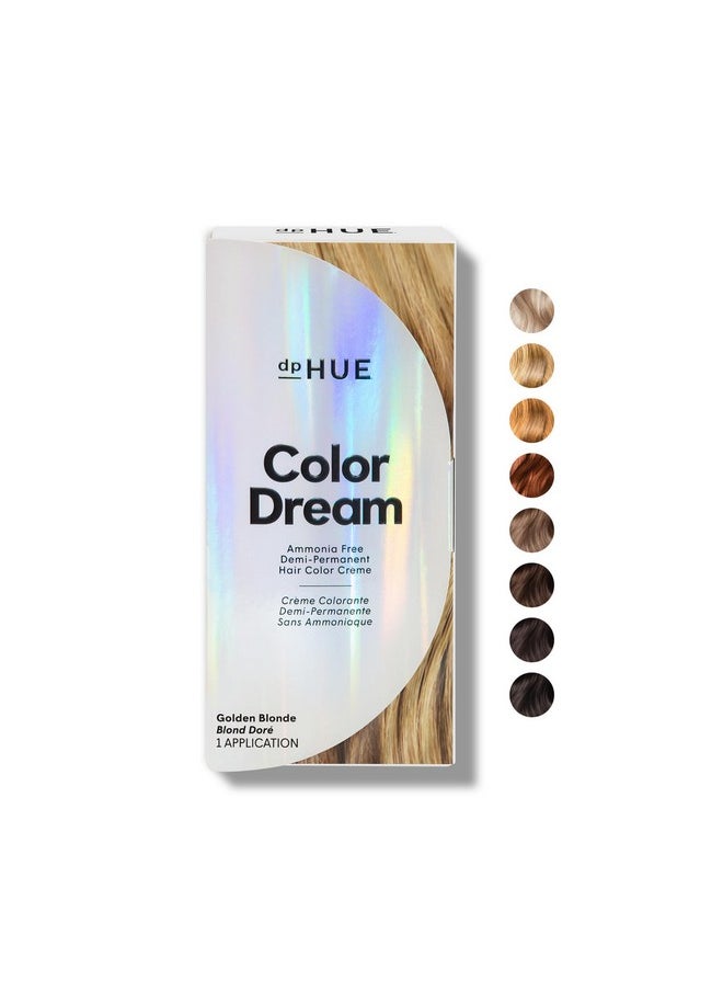 Color Dream, Golden Blonde - Ammonia-Free, Demi-Permanent Hair Color - Lasts 16 Washes - Boosts Shine - Cruelty Free, Paraben Free, Sulfate Free, Leaping Bunny Certified - 4 Oz