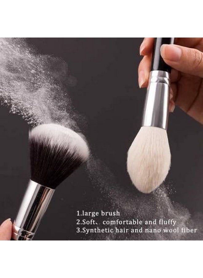 Black 30 Pcs Makeup Brushes Set Natural Foundation Powder Eyeshadow Eyebrow Eyeliner Professional Make Up Brushes (Pack Of 30)