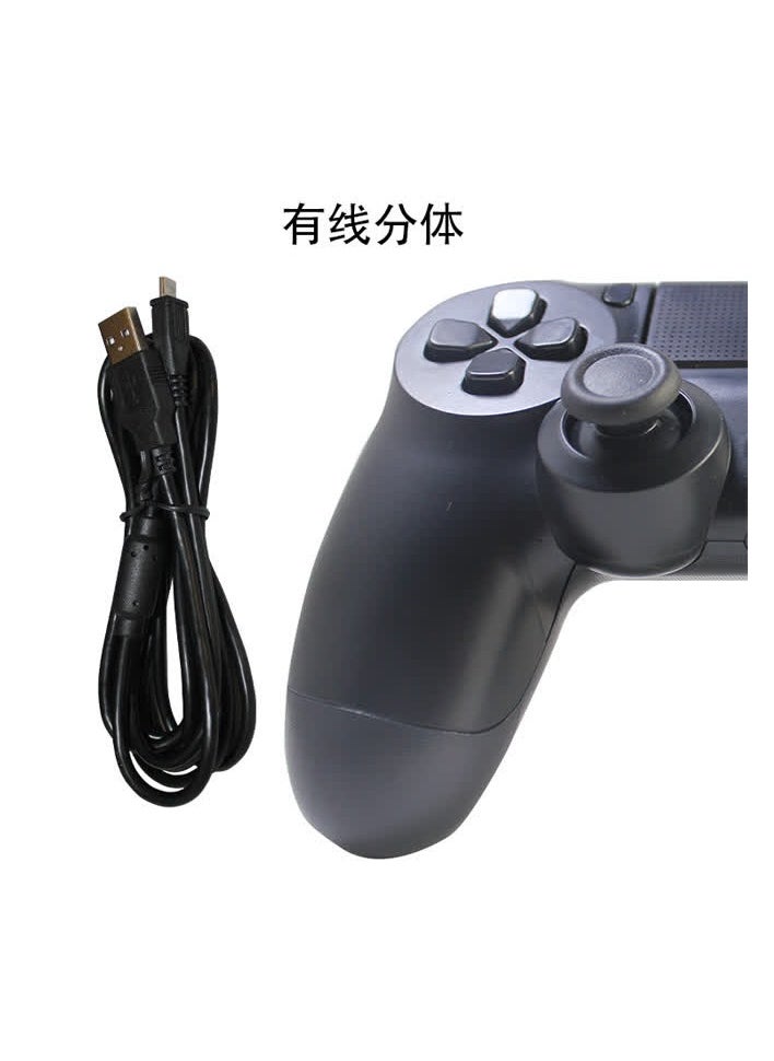 Popular wireless controller p4 controller analog six-axis rocker vibration belt light P4 game controller,P4 Wireless Bluetooth-Xiangyun Blue (Luminous)