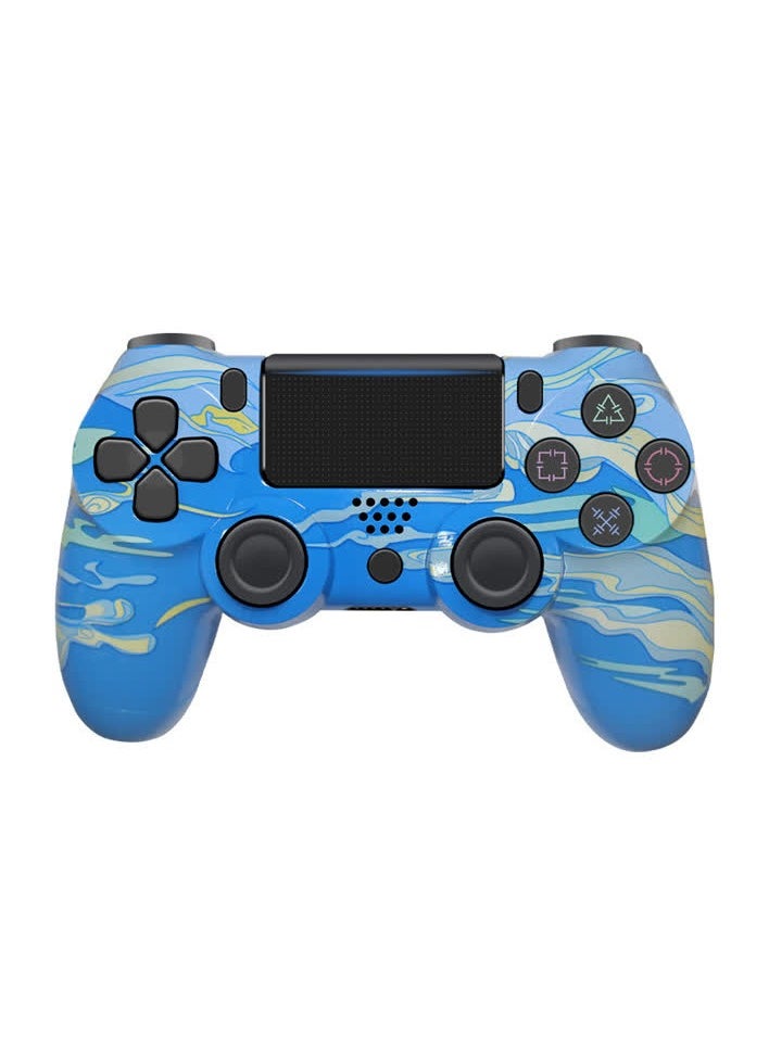 Popular wireless controller p4 controller analog six-axis rocker vibration belt light P4 game controller,P4 Wireless Bluetooth-Xiangyun Blue (Luminous)