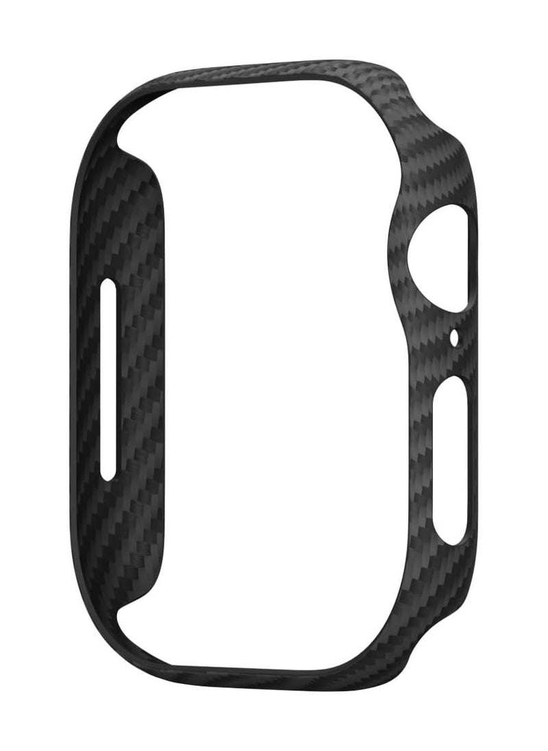 PITAKA Apple Watch Series 10 Case, Exquisite Minimalist Slim Apple Watch Series 10 46mm Case, Aramid Fiber Woven Air Case - Black/Grey (Twill)