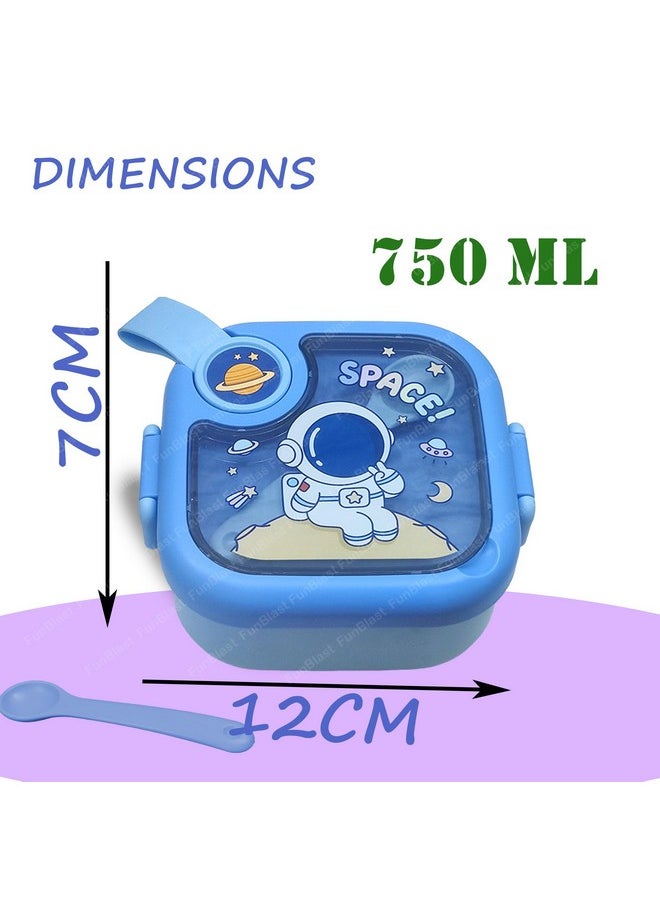 Lunch Box For School Kids - Astronaut And Space Theme Lunch Box With Spoon, Ss304 Lunch Box, Tiffin Box For School, Air-Tight Lunch Box, Insulated Lunch Box, Lunch Box For Dry Foods