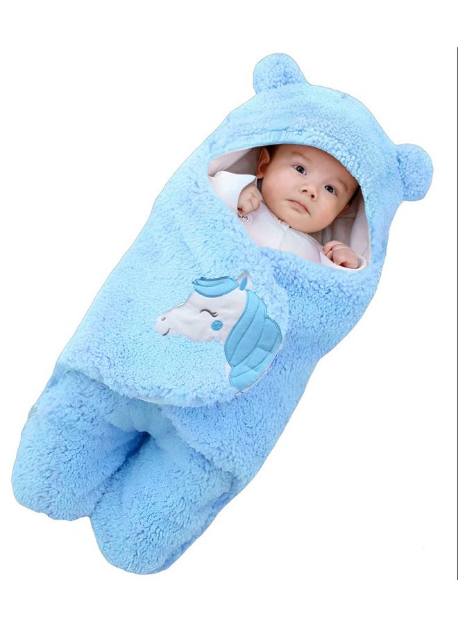 Baby Blankets New Born Combo Pack Of Super Soft Baby Wrapper Baby Sleeping Bag For Baby Boys/Girls (76Cm X 42Cm, 1-6 Months, Sherpa Microfiber, Lightweight, Unicorn Pink & Blue)