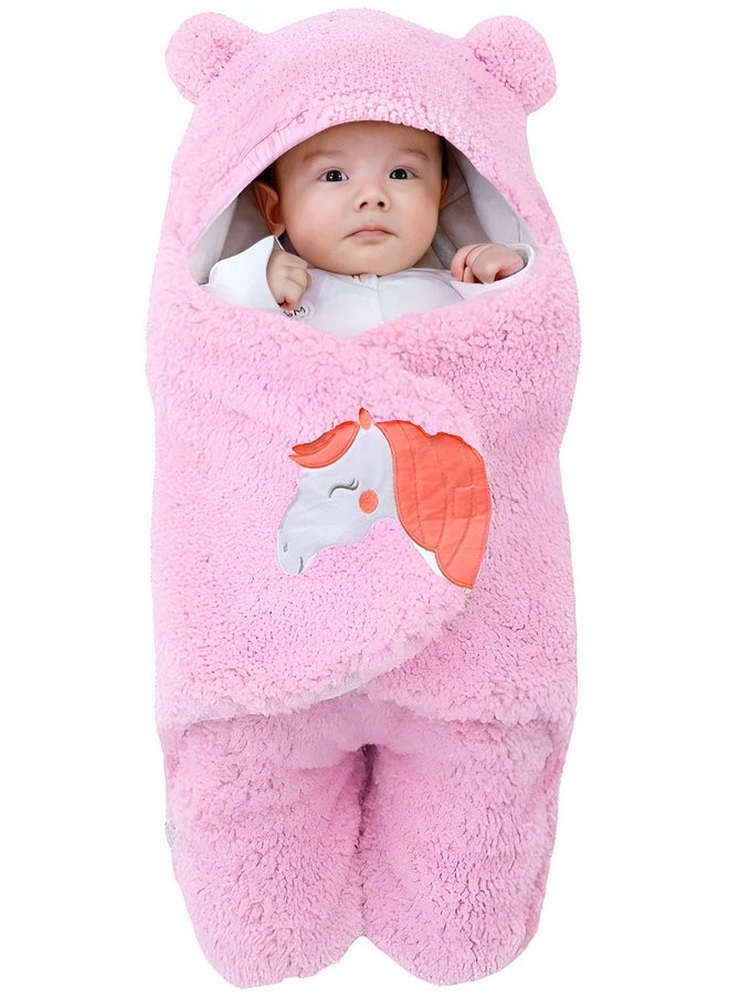 Baby Blankets New Born Combo Pack Of Super Soft Baby Wrapper Baby Sleeping Bag For Baby Boys/Girls (76Cm X 42Cm, 1-6 Months, Sherpa Microfiber, Lightweight, Unicorn Pink & Blue)