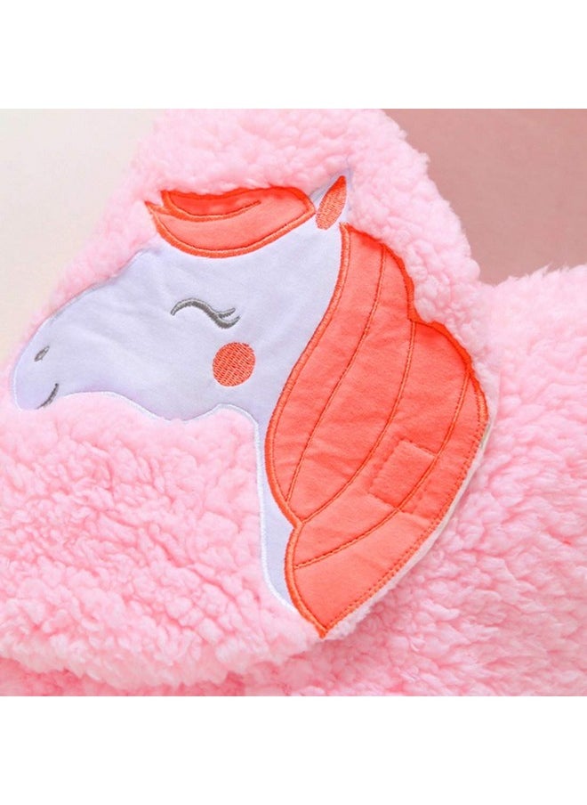 Baby Blankets New Born Combo Pack Of Super Soft Baby Wrapper Baby Sleeping Bag For Baby Boys/Girls (76Cm X 42Cm, 1-6 Months, Sherpa Microfiber, Lightweight, Unicorn Pink & Blue)