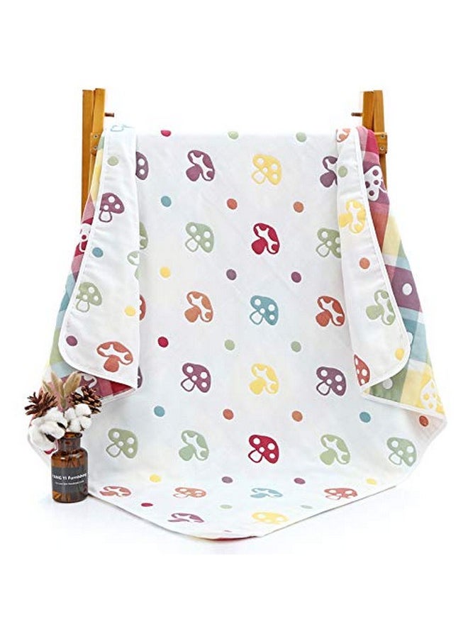 Baby'S 6 Layer Muslin Cotton Stroller Cover Swaddle Wrap Receiving Blanket (110, Mushroom)