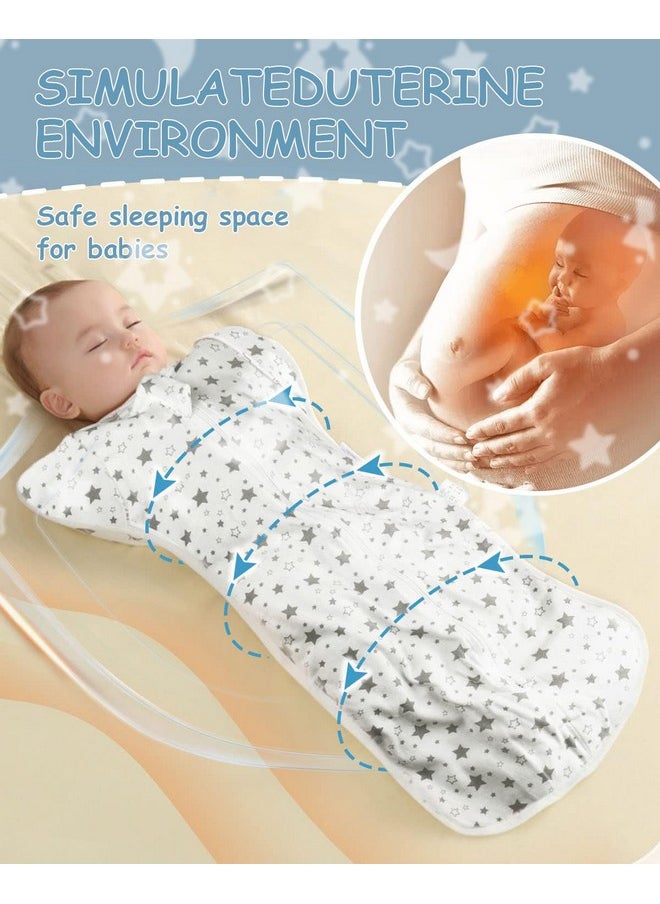 ® Baby Swaddles For Newborns, 100% Cotton Baby Swaddle Wrap For Newborns Arms Up Baby Sleeping Blanket Zipping Baby Sleeping Bag Newborn Sleep Sacks For Startle Reflex For Baby 0-6 Months