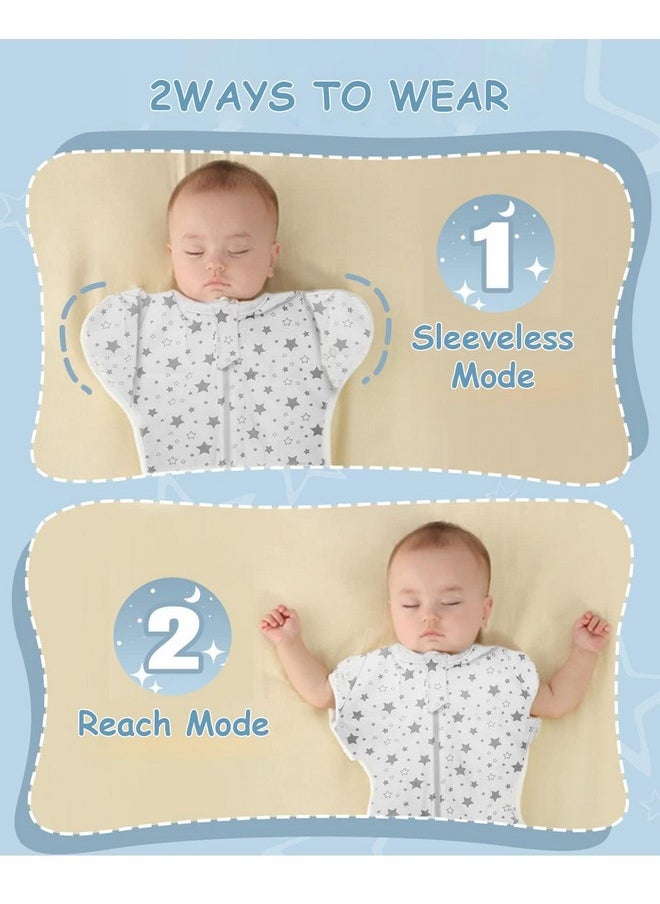® Baby Swaddles For Newborns, 100% Cotton Baby Swaddle Wrap For Newborns Arms Up Baby Sleeping Blanket Zipping Baby Sleeping Bag Newborn Sleep Sacks For Startle Reflex For Baby 0-6 Months