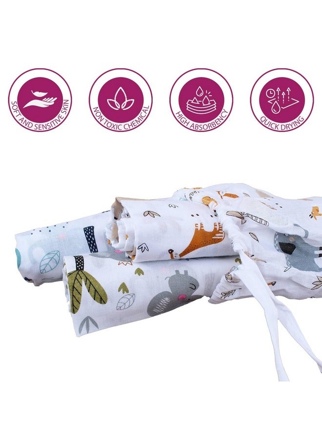 Super Ultra Soft 100% Cotton Malmal Baby Swaddle Cloth | Sheets Baby Wrap For New Born Babies Essential | New Born Receiving Blankets Swaddles (100X100 Cm, Baby Pug Set 3)