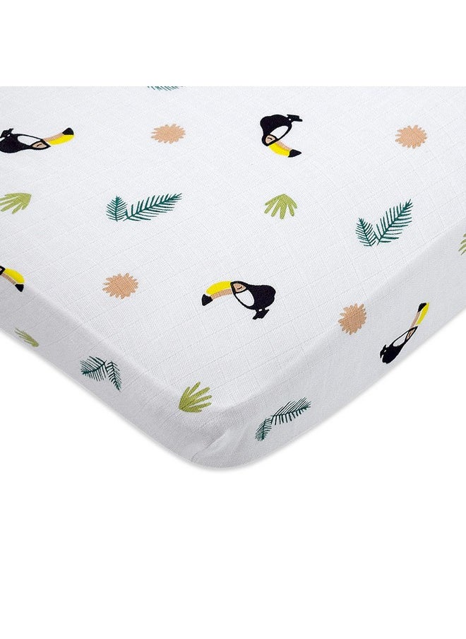 100% Organic Cotton Crib Fitted Sheets For Crib Mattress-Baby Bed Sheet -Fits Upto 6