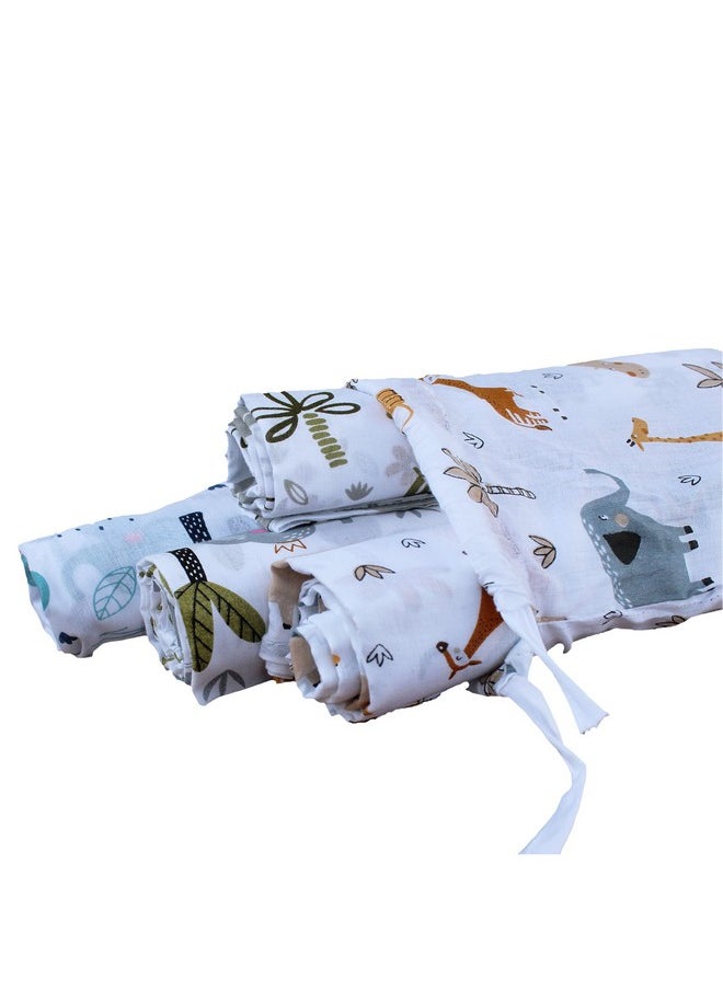 Super Ultra Soft 100% Cotton New Born Baby Swaddle Wrap | New Born Babies Soft Pure Cotton Sheets | Ideal Baby Shower Gift | Baby Wrap Set (100X100 Cm, Baby Pug, Pack Of 4)